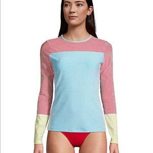 Multi color seersucker swim shirt